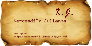 Kercsmár Julianna névjegykártya